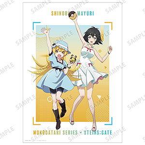 物語シリーズ×STEINS；GATE 描き下ろし 忍野忍＆椎名まゆり コラボイラストver. A3マット加工ポスター