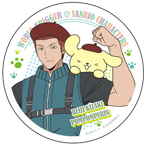 ワールドトリガー×サンリオキャラクターズ 白雲石コースター 木崎レイジ×ポムポムプリン