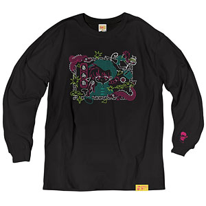 TVアニメ「らんま1/2」第1弾 ネオン中華ロングスリーブTシャツ 2(らんま) ブラック XXL