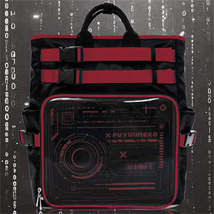 推し活バッグ KINO- テックウェア風 ブラック×レッド