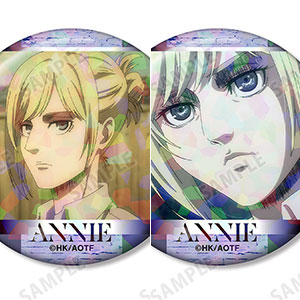 進撃の巨人 アニ 場面写ホログラム缶バッジ2個セット