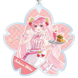 桜ミク 描き下ろし 桜ミク アメリカンダイナーver. Art by ふーみ BIGアクリルキーホルダー