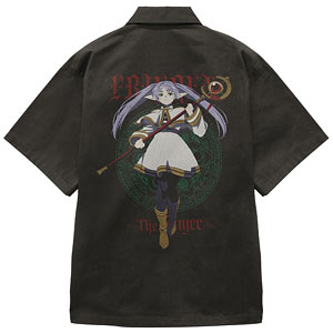 葬送のフリーレン フリーレン 刺繍ワークシャツ/GRAY-XL