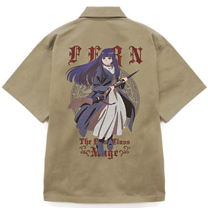 葬送のフリーレン フェルン 刺繍ワークシャツ/SAND KHAKI-M