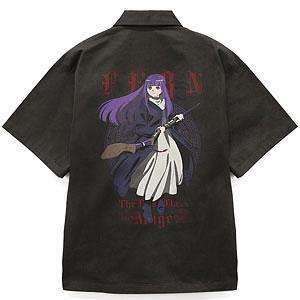 葬送のフリーレン フェルン 刺繍ワークシャツ/GRAY-XL