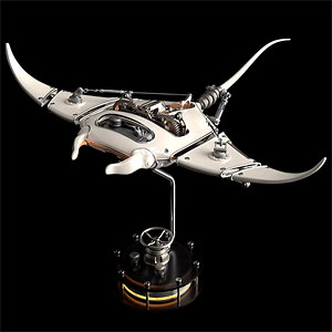 JX極械海神計画 01 3Dメタルパズル メカマンタ ブルー 極械海神計画-01 組み立て式 メカマンタ(原色版)[ワンダーウェイ