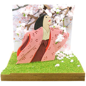 ジブリ　ディスプレイ　かぐや姫　フィギュア　映画館 高畑勲監督のアニメ映画『かぐや姫の物語』をミニチュアで再現