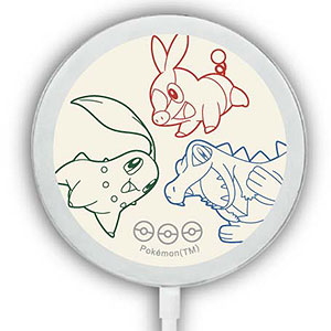 ポケットモンスター MagSafe対応 ワイヤレスチャージャー チコリータ＆ポカブ＆ワニノコ