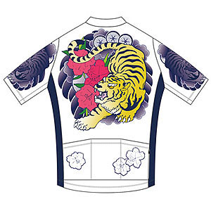 まつしまゆうこ サイクルジャージ セットイン 和彫 - 虎 XXL