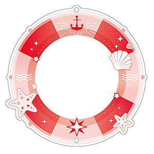 推し活グッズ アクリル缶バッジケース(58mm) 浮き輪 レッド