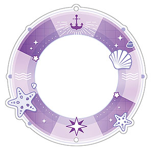 推し活グッズ アクリル缶バッジケース(58mm) 浮き輪 パープル