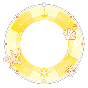 推し活グッズ アクリル缶バッジケース(58mm) 浮き輪 イエロー