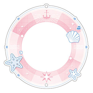 推し活グッズ アクリル缶バッジケース(58mm) 浮き輪 ピンク