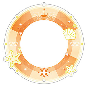 推し活グッズ アクリル缶バッジケース(58mm) 浮き輪 オレンジ