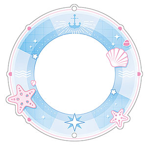 推し活グッズ アクリル缶バッジケース(58mm) 浮き輪 ライトブルー