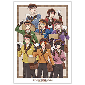 アニメ「ヘタリア World★Stars」 描き下ろし 集合 郵便屋ver. A3マット加工ポスター