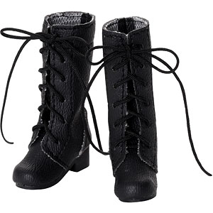 1/6 レースアップセミロングブーツ ブラック (ドール用)[アゾン]《01