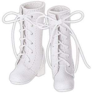 1/6 レースアップセミロングブーツ ホワイト (ドール用)