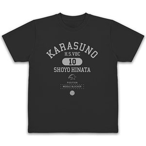 ハイキュー！！ 日向翔陽 カレッジ ドライTシャツ/BLACK-M