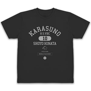 ハイキュー！！ 日向翔陽 カレッジ ドライTシャツ/BLACK-XL
