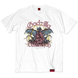 『ゴジラVSデストロイア』30周年 シーンイラストTシャツ 6(ゴジラ＆デストロイア)ホワイト M