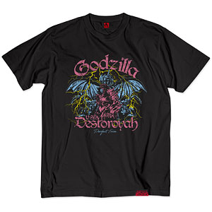 『ゴジラVSデストロイア』30周年 シーンイラストTシャツ 6(ゴジラ＆デストロイア)スミ XL