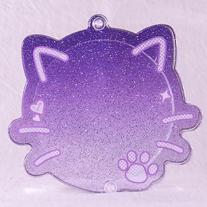 推し活グッズ 缶バッジフレーム ラクガキ動物園 ネコちゃん(パープル)