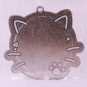 推し活グッズ 缶バッジフレーム ラクガキ動物園 ネコちゃん(ブラック)