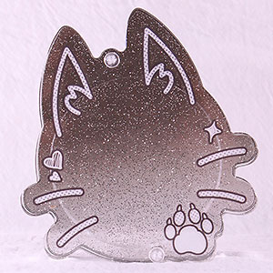 推し活グッズ 缶バッジフレーム ラクガキ動物園 オオカミ(ブラック)