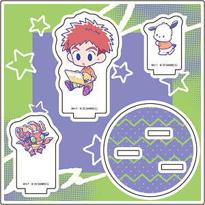 アクリルスタンドプレート デジモンアドベンチャー×サンリオキャラクターズ 泉光子郎＆テントモン×ポチャッコ(コラボイラスト)