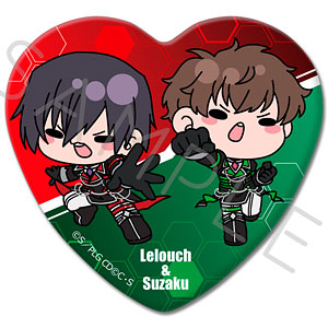 コードギアス プリロール クリスマス ハート型 缶バッジ ルルーシュ スザク A コードギアス 反逆のルルーシュ』第4弾 ハート型缶バッジ N-MG