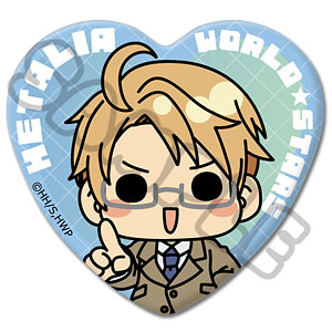 ヘタリア ふぉーちゅん☆ハート缶バッジ イギリス グッズ-バッチ】アニメ「ヘタリア World☆Stars」 ハート型缶バッジ E