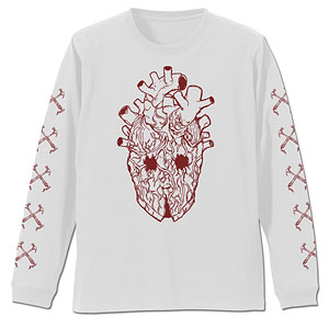 ドロヘドロ(原作版) 心 マスク 袖リブロングスリーブTシャツ/WHITE-S