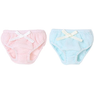 1/6 PNS リボンニットショーツset ピンク×ホワイト・ブルー×イエロー (ドール用)