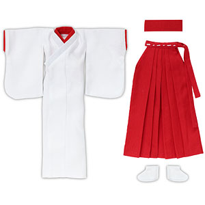 1/6スケール用 PNM LL胸用巫女服set ホワイト×レッド (ドール用)