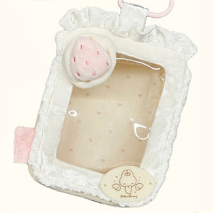 ホワイトストロベリーケーキ 10cmぬいぐるみポーチ(角形)