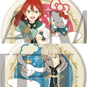 マット加工缶バッジ(57mm)「赤髪の白雪姫×サンリオキャラクターズ」01/コラボイラスト 5個入りBOX