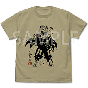 アニメ「鬼滅の刃」 惡鬼滅殺 煉獄杏寿郎 Tシャツ/SAND KHAKI-XL