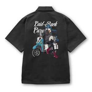 『ゆるキャン△ SEASON3』 描き下ろし 志摩リン 刺繍ワークシャツ バイクでひといきVer./GRAY-XXL