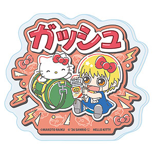 おなまえアクリルプレートバッジ「金色のガッシュ！！×サンリオキャラクターズ」01/ガッシュ×ハローキティ(コラボイラスト)