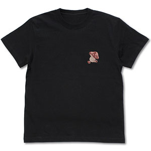 ダンジョン飯 歩き茸 ワンポイント刺繍Tシャツ/BLACK-XL