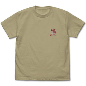 ダンジョン飯 歩き茸 ワンポイント刺繍Tシャツ/SAND KHAKI-XL