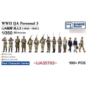 1/350 日本陸軍 フィギュアセット 2 (1930～1945)[バンカースタジオ