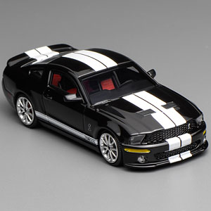 1/64 Ford Mustang Shelby GT500 2007 Ebony Black White Double Stripes