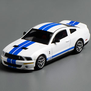 1/64 Ford Mustang Shelby GT500 2007 White Blue Double Stripes