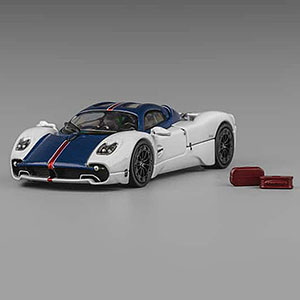 1/64 Pagani ウトピア ビアンコベニー ブルーカーボン/ロッソモンツァストライプ