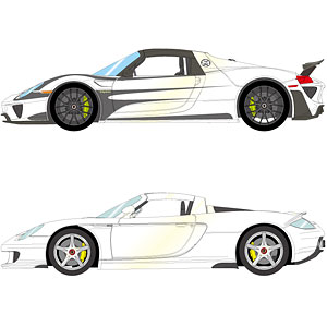 1/43 ポルシェ 918スパイダー＆カレラGT セット オリックスホワイトパールエフェクト