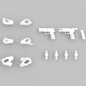 リトルアーモリー [LA-OP23]メガミデバイス用銃の持ち手2(ホワイト) プラモデル