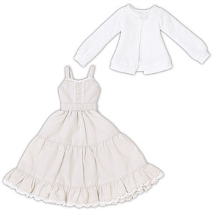 1/6 PNS ティアードキャミワンピ＆カーディガンset グレージュ×ホワイト (ドール用)