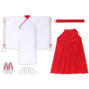 1/3 50 巫女服set(羽織・袴・帯・足袋・草履) 赤&times;白 (ドール用)